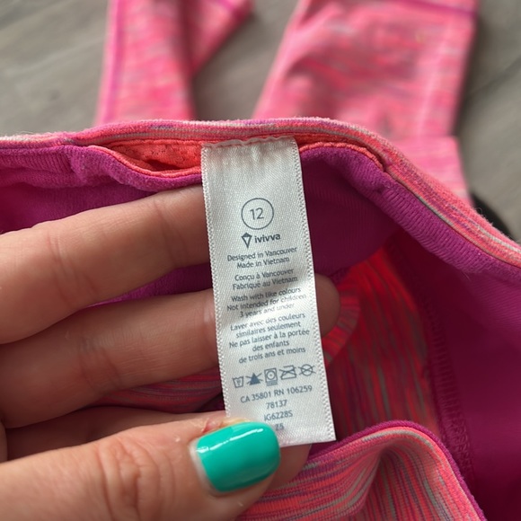Lululemon Ivivva pink Capri pant leggings size 12 - Picture 11 of 11
